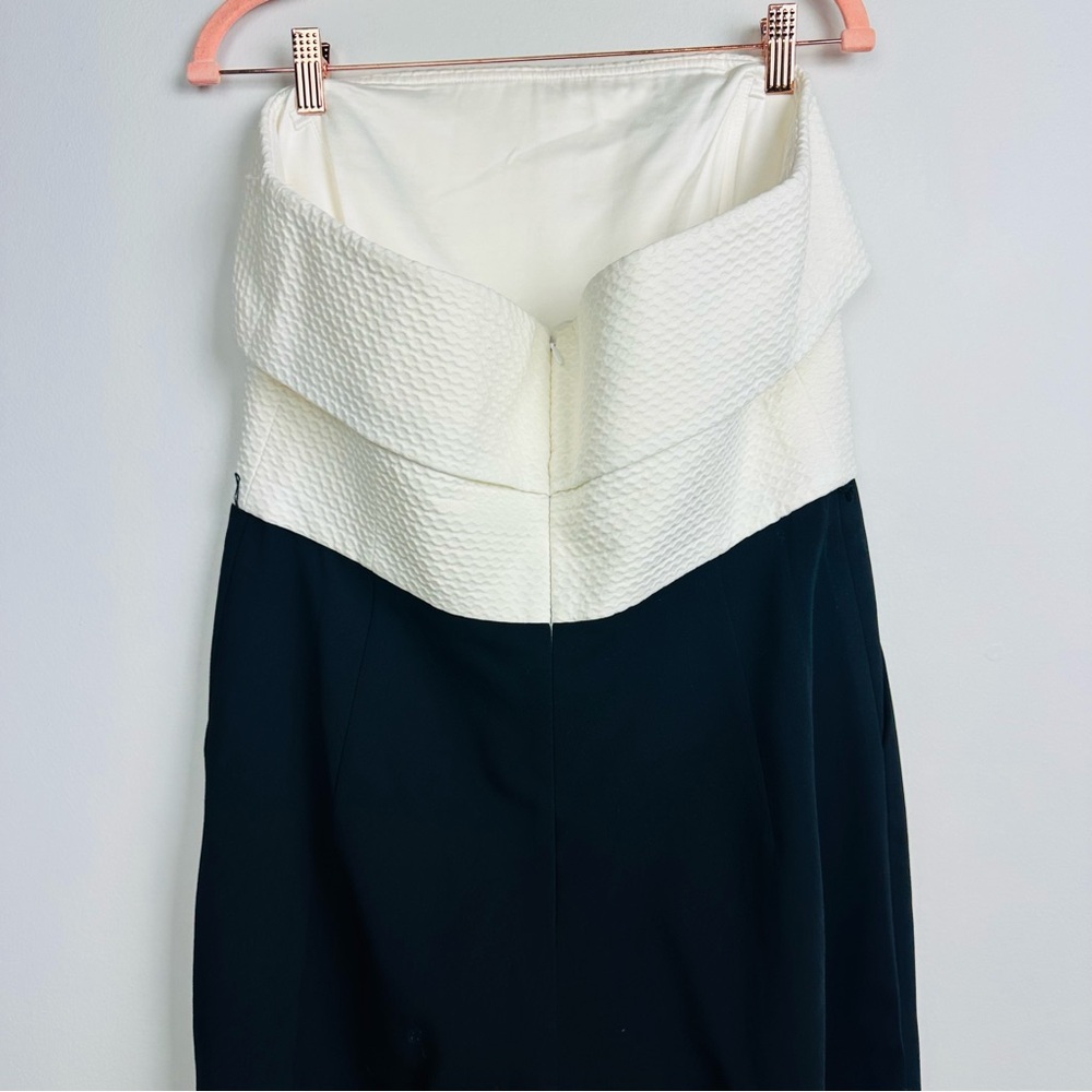 Ted Baker NWT Textured Color Block Kiyes Strapless Black Wide Leg Jumpsuit - Picture 6 of 16